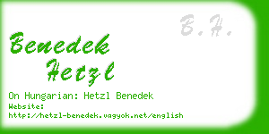 benedek hetzl business card